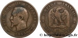 Dix centimes Napoléon III, tête nue 1855 Rouen F.133/21