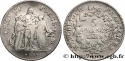 5 francs Union et Force, Union serré, avec glands intérieurs et gland extérieur 1801 Paris F.288/155