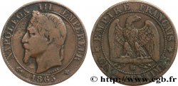 Cinq centimes Napoléon III, tête laurée 1865 Strasbourg F.117/17