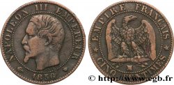 Cinq centimes Napoléon III, tête nue 1856 Marseille F.116/35