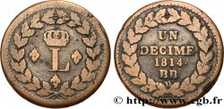 Un décime à l’L couronnée 1814 Strasbourg F.132/1