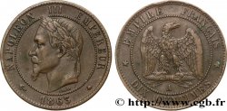 Dix centimes Napoléon III, tête laurée 1863 Paris F.134/10