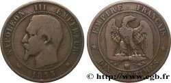 Dix centimes Napoléon III, tête nue 1855 Strasbourg F.133/23