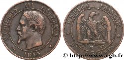 Dix centimes Napoléon III, tête nue, différent levrette 1855 Marseille F.133/30