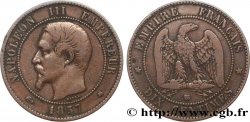 Dix centimes Napoléon III, tête nue 1857 Strasbourg F.133/43
