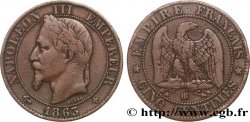 Cinq centimes Napoléon III, tête laurée 1863 Strasbourg F.117/11
