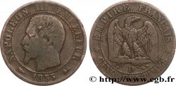 Cinq centimes Napoléon III, tête nue 1855 Lyon F.116/22