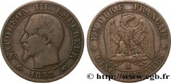 Cinq centimes Napoléon III, tête nue 1857 Paris F.116/37