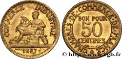 50 centimes Chambres de Commerce 1927 Paris F.191/9 SUP58 