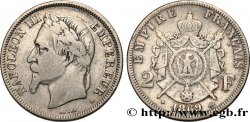 2 francs Napoléon III, tête laurée 1869 Strasbourg F.263/11