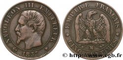 Cinq centimes Napoléon III, tête nue 1857 Marseille F.116/42