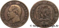 Cinq centimes Napoléon III, tête nue 1853 Rouen F.116/2
