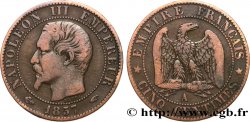 Cinq centimes Napoléon III, tête nue 1857 Paris F.116/37
