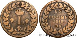 Un décime à l’L couronnée 1815  Strasbourg F.132A/3