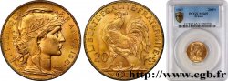20 francs or Coq, Liberté Égalité Fraternité 1907 Paris F.535/1