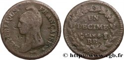 Un décime Dupré, grand module 1800 Strasbourg F.129/62
