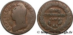 Cinq centimes Dupré, grand module 1800 Metz F.115/102
