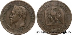 Dix centimes Napoléon III, tête laurée 1863 Paris F.134/10
