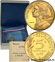 Piéfort Br-Al de 5 centimes Marianne 1966 Paris GEM.22 P1