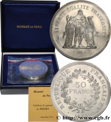 Piéfort Argent de 50 francs Hercule  1974 Pessac GEM.223 P1
