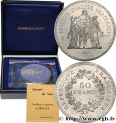 Piéfort Argent de 50 francs Hercule  1974 Pessac GEM.223 P1