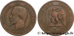 Dix centimes Napoléon III, tête nue 1855 Lille F.133/32
