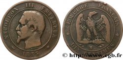 Dix centimes Napoléon III, tête nue, différent levrette 1855 Marseille F.133/29