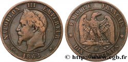 Dix centimes Napoléon III, tête laurée 1862 Strasbourg F.134/8