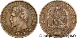 Cinq centimes Napoléon III, tête nue 1855 Paris F.116/17