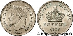 20 centimes Napoléon III, tête laurée, petit module 1866 Paris F.149/4