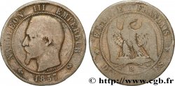 Dix centimes Napoléon III, tête nue 1857 Rouen F.133/42