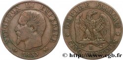 Cinq centimes Napoléon III, tête nue 1855 Rouen F.116/19