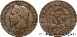 Cinq centimes Napoléon III, tête laurée 1861 Paris F.117/4