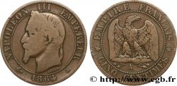 Cinq centimes Napoléon III, tête laurée 1864 Paris F.117/13