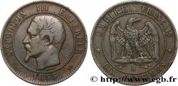 Dix centimes Napoléon III, tête nue 1855 Rouen F.133/22