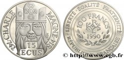 Belle Épreuve 15 écus / 100 francs Charlemagne 1990 Paris F.2000 1