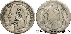 2 francs Napoléon III, tête laurée, contremarqué SEDAN 1867 Strasbourg F.263/6 var.