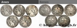 Lot de 5 pièces de 2 francs Cérès avec légende - - F.265/-