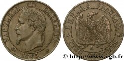 Cinq centimes Napoléon III, tête laurée 1865 Paris F.117/16