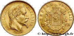 20 francs or Napoléon III, tête laurée 1866 Strasbourg F.532/14