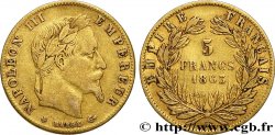 5 francs or Napoléon III, tête laurée 1863 Strasbourg F.502/4