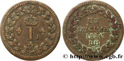 Un décime à l’L couronnée 1814 Strasbourg F.132/1