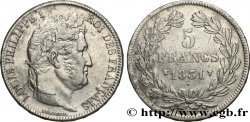 5 francs Ier type Domard, tranche en relief 1831 Lille F.320/13