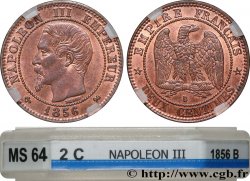 Deux centimes Napoléon III, tête nue 1856 Rouen F.107/39