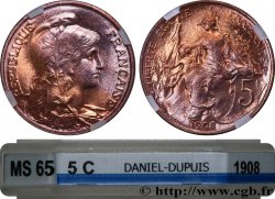 5 centimes Daniel-Dupuis 1908  F.119/19