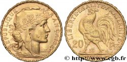20 francs or Coq, Liberté Égalité Fraternité 1908 Paris F.535/2