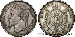 5 francs Napoléon III, tête laurée 1869 Strasbourg F.331/15