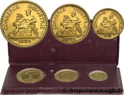 Lot de 3 Essais de 50 centimes, 1 Franc et 2 Francs Chambres de commerce n.d. Paris GEM.82 3 MS 