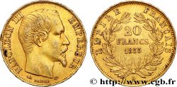20 francs or Napoléon III, tête nue, petit lion 1855 Lyon F.531/7