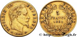 5 francs or Napoléon III, tête laurée 1864 Strasbourg F.502/6